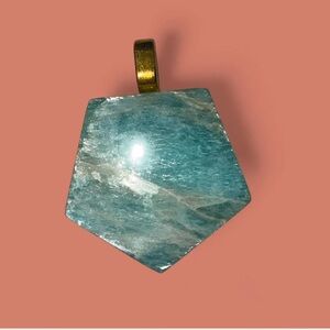 Amazonite Hexagon Pendant | Natural Gemstone | Crystal| OBO